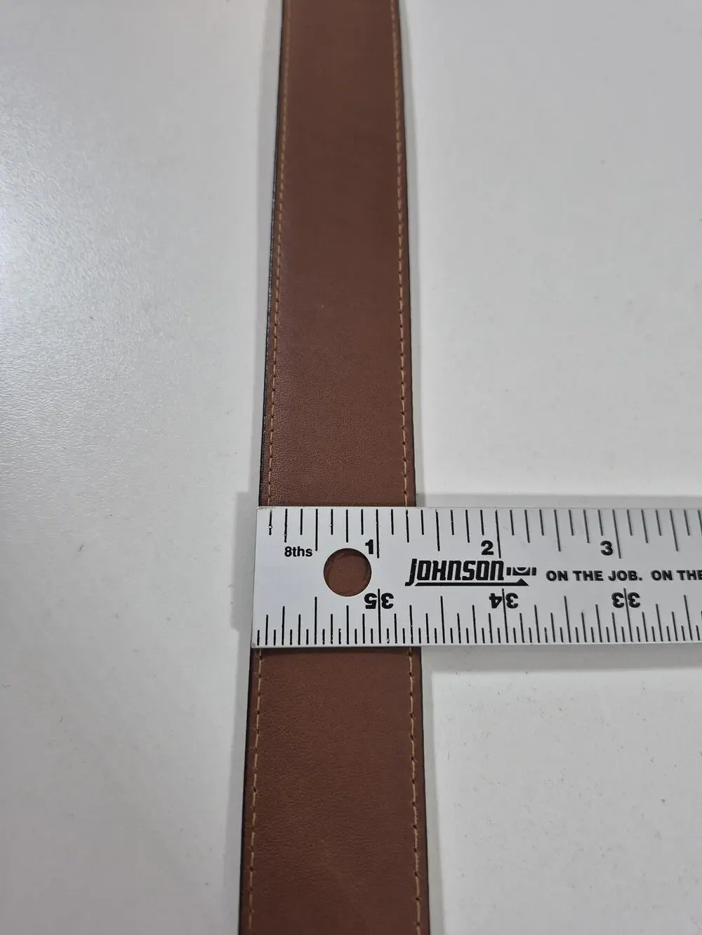 Allen Edmonds Belt Men's 32 Brown Leather Dress Handcrafted USA Logo Buckle